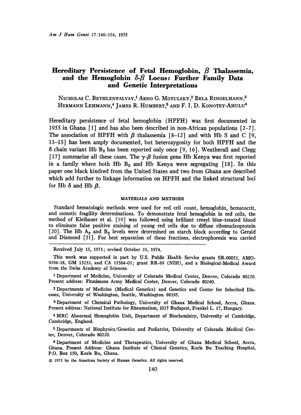 Hereditary Persistenceof Fetal Hemoglobin, /8