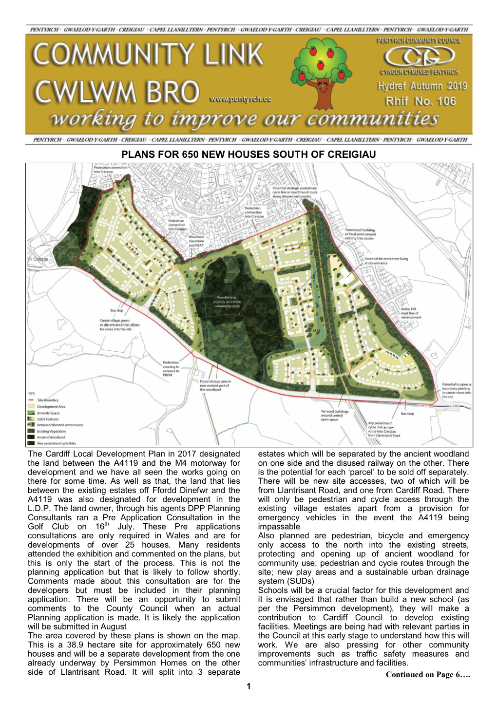 Plans for 650 New Houses South of Creigiau