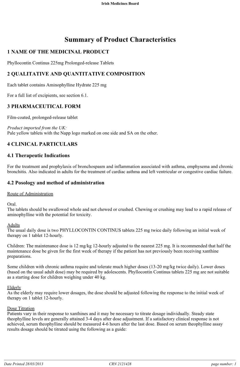 Summary of Product Characteristics