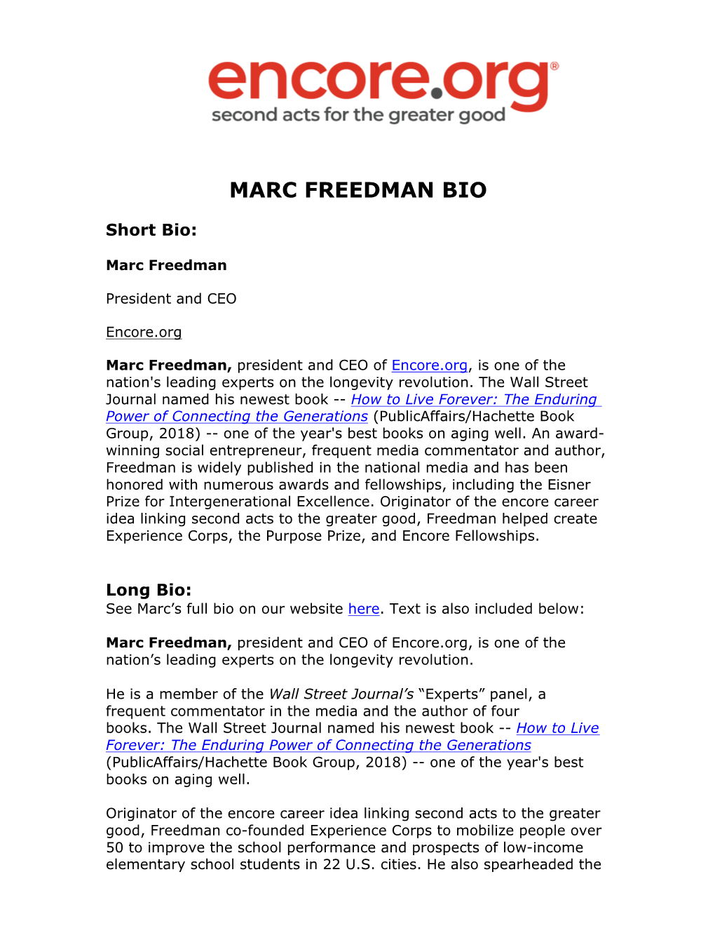 Marc Freedman Bio