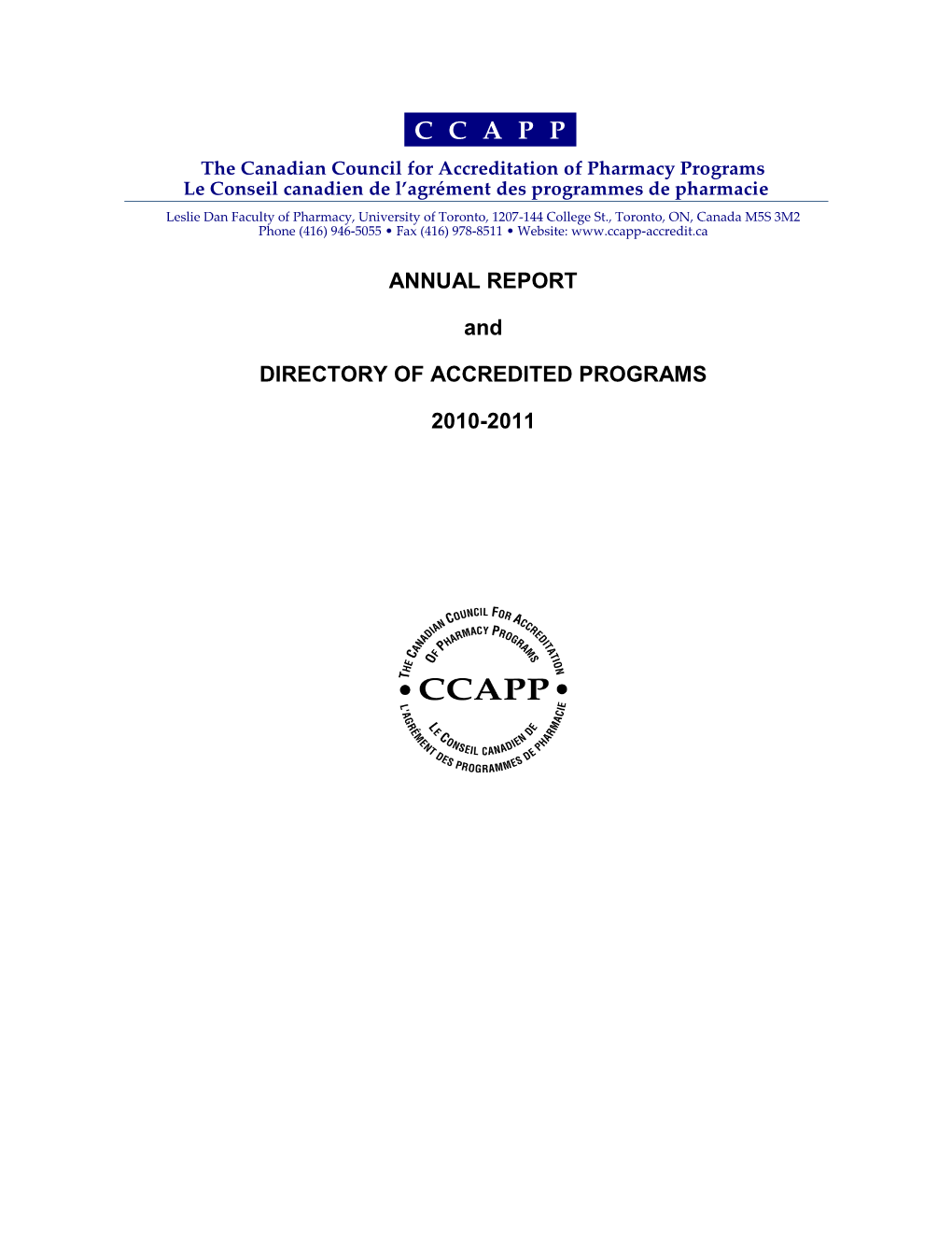 Annual Report and Directory of Accredited Programs