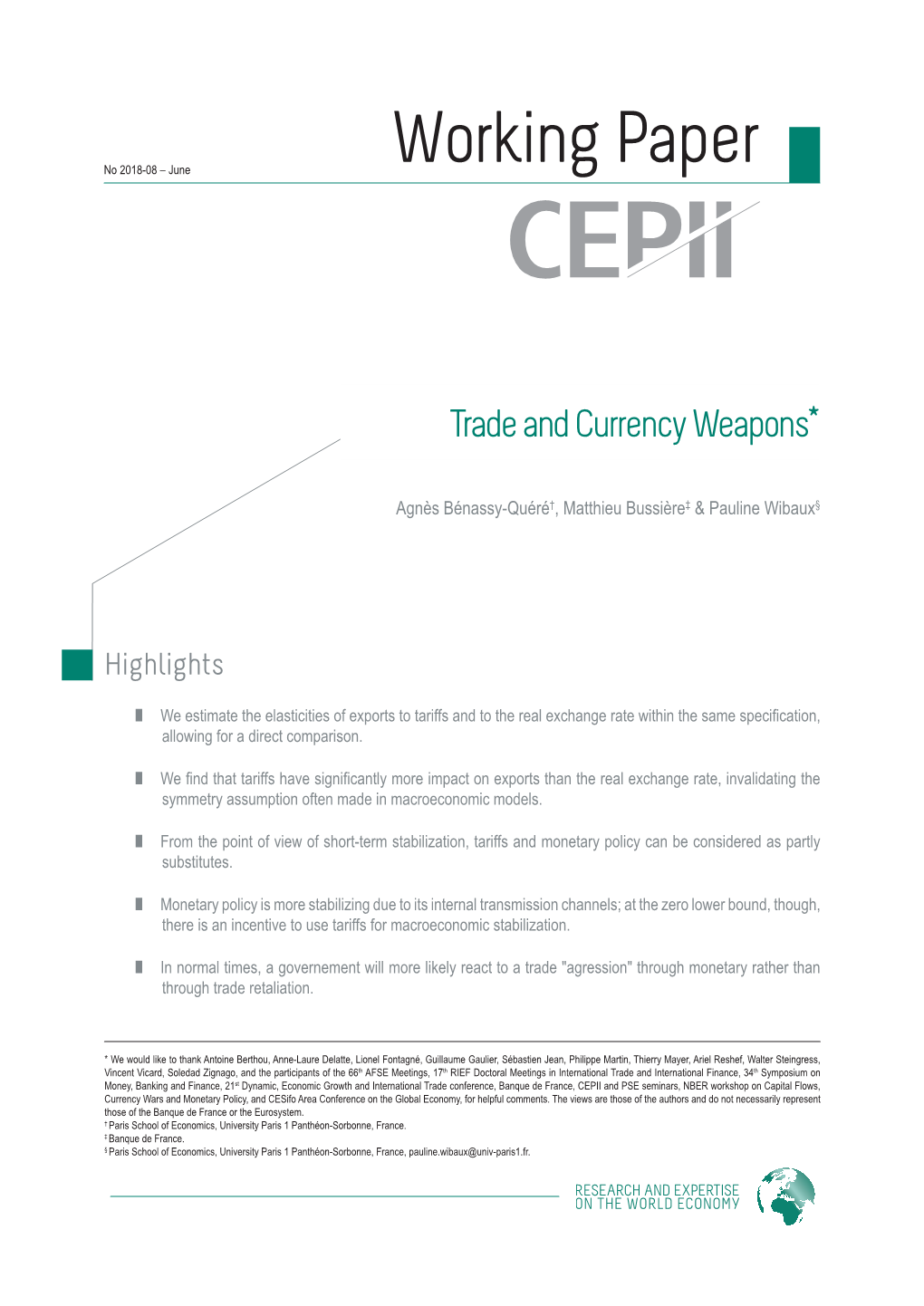 Trade and Currency Weapons*