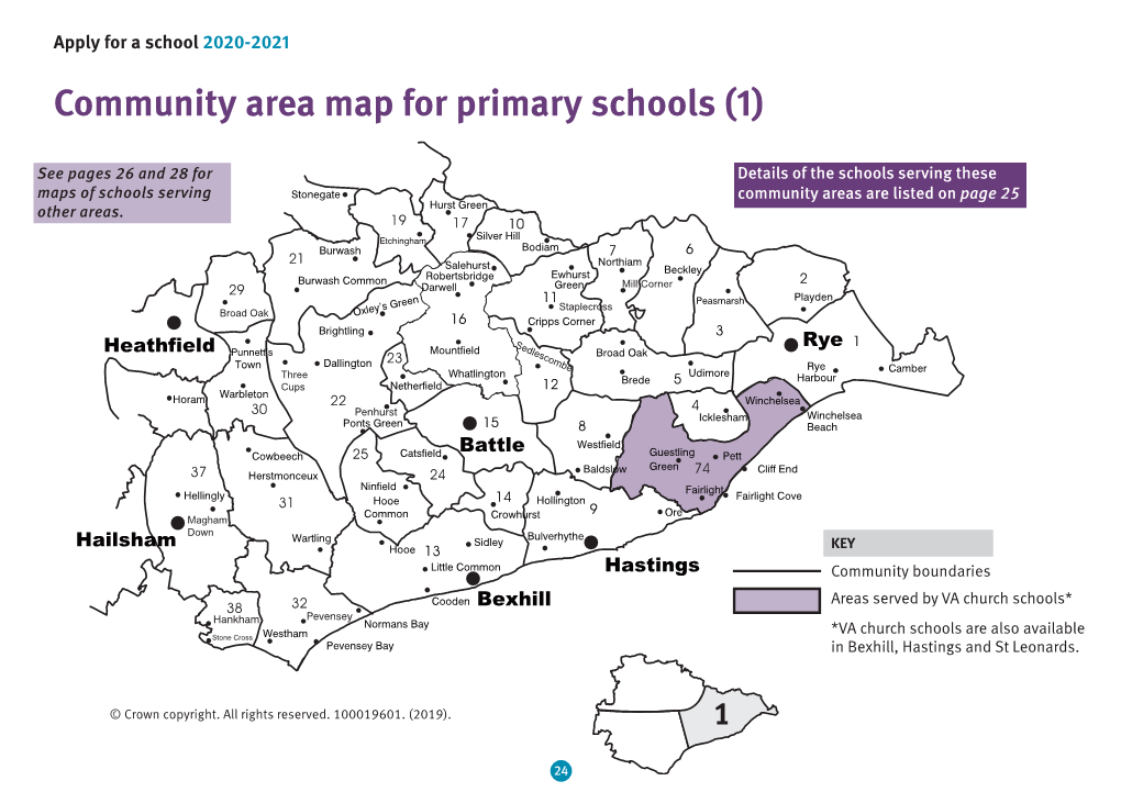 Primary Schools Information This Section Lists the Names and Types of All Primary, Infant and Junior Schools