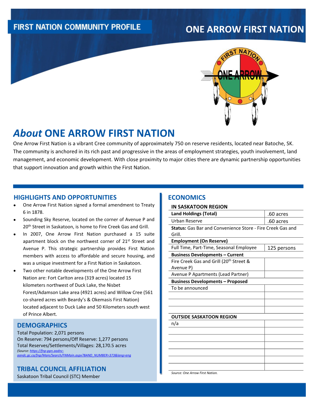 One Arrow First Nation
