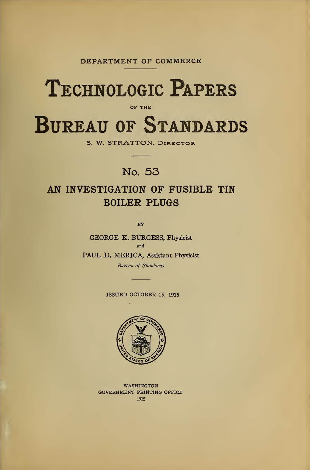 An Investigation of Fusible Tin Boiler Plugs