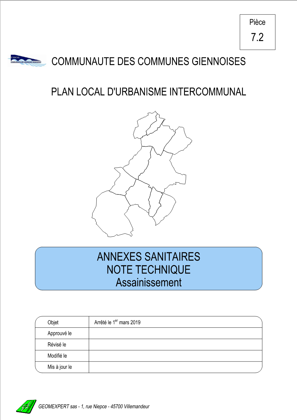 ANNEXES SANITAIRES NOTE TECHNIQUE Assainissement