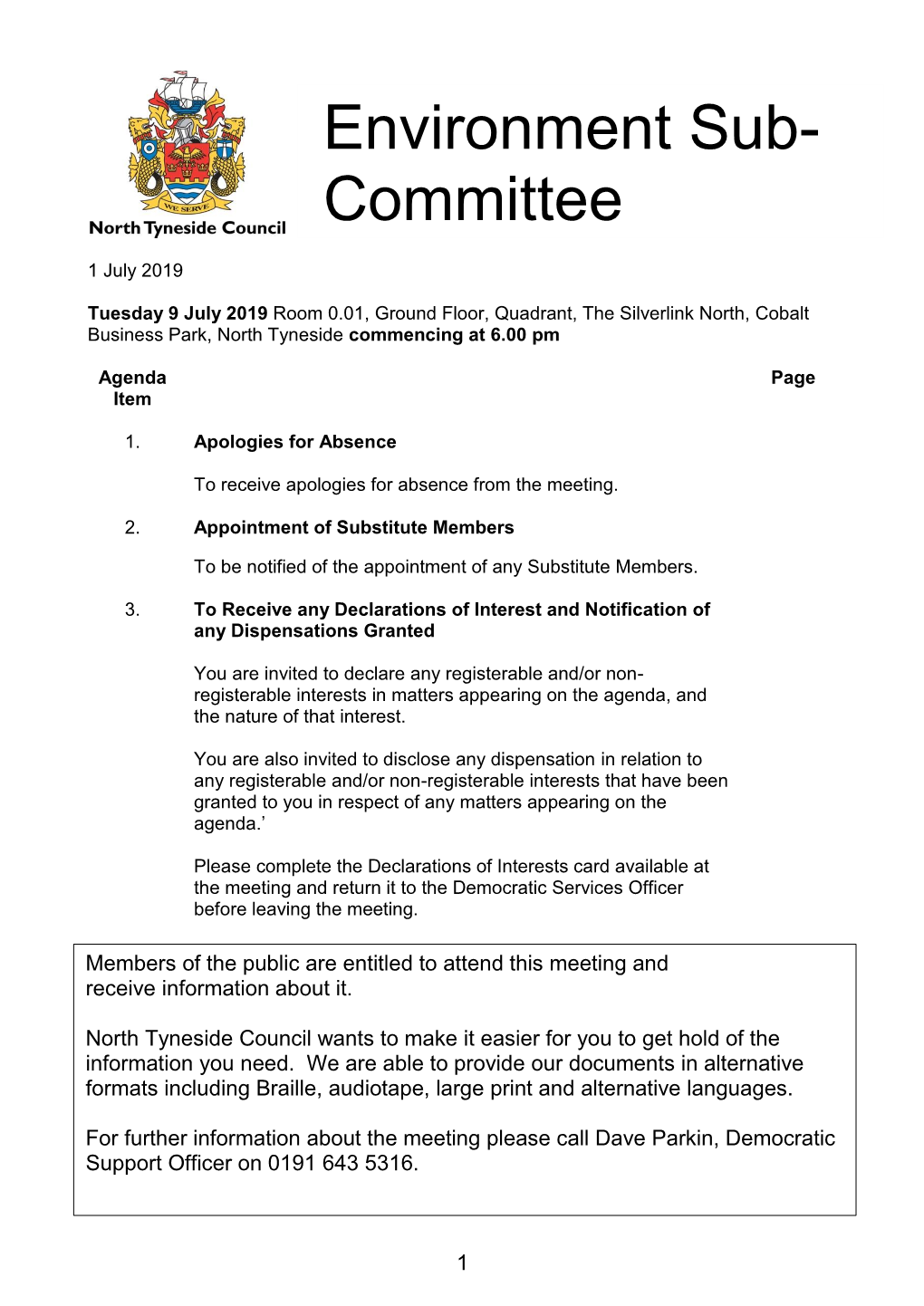 Environment Sub- Committee