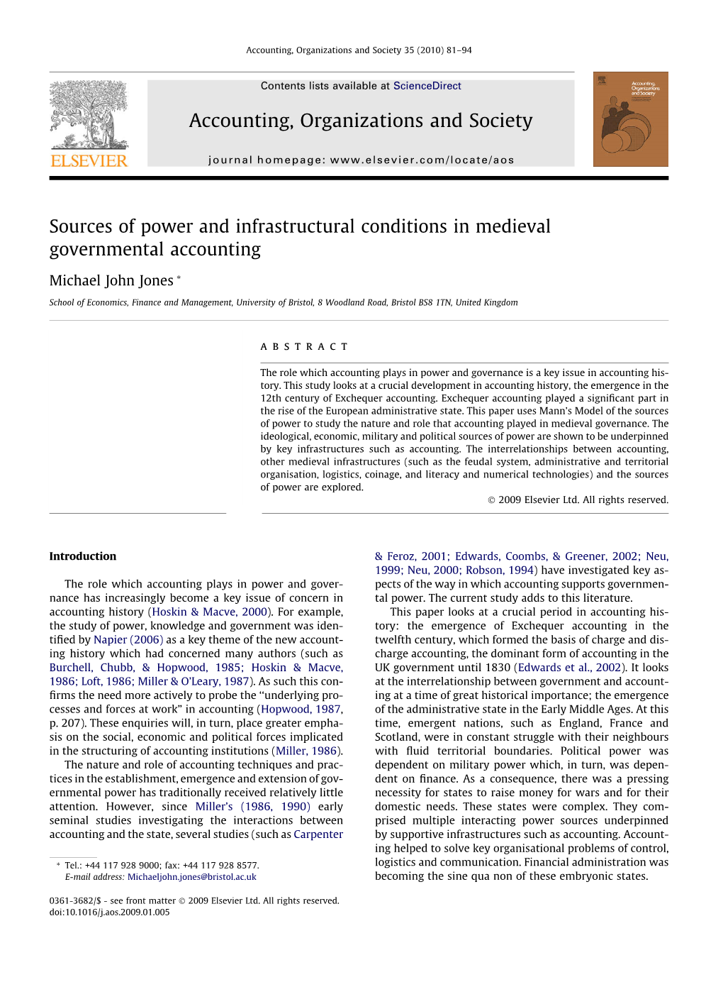 Sources of Power and Infrastructural Conditions in Medieval Governmental Accounting