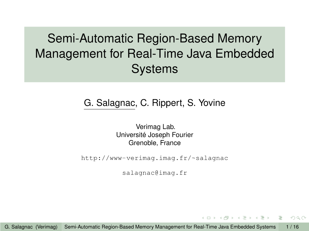 Semi-Automatic Region-Based Memory Management for Real-Time Java Embedded Systems