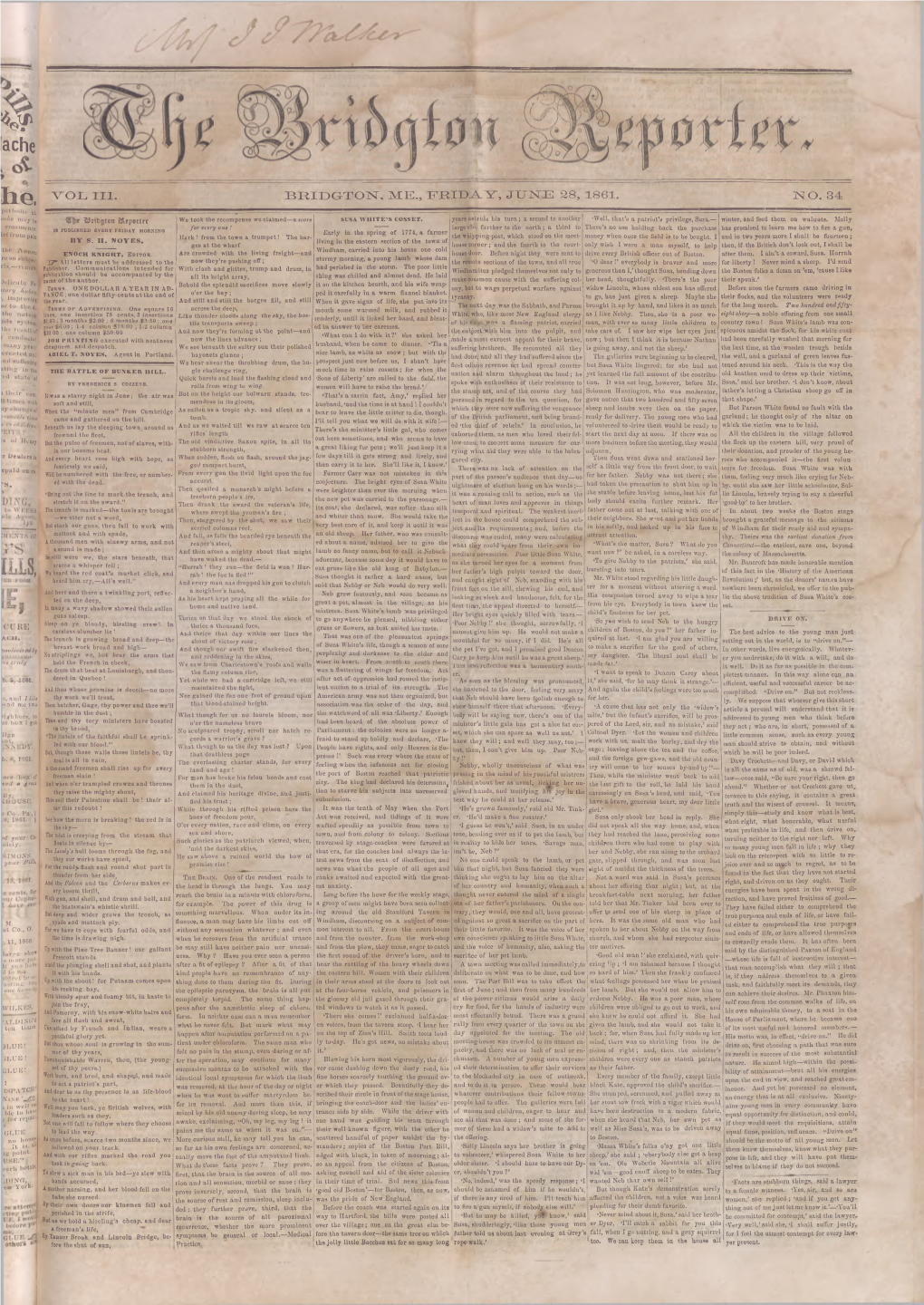 Bridgton Reporter : Vol. 3, No. 34 June 28,1861