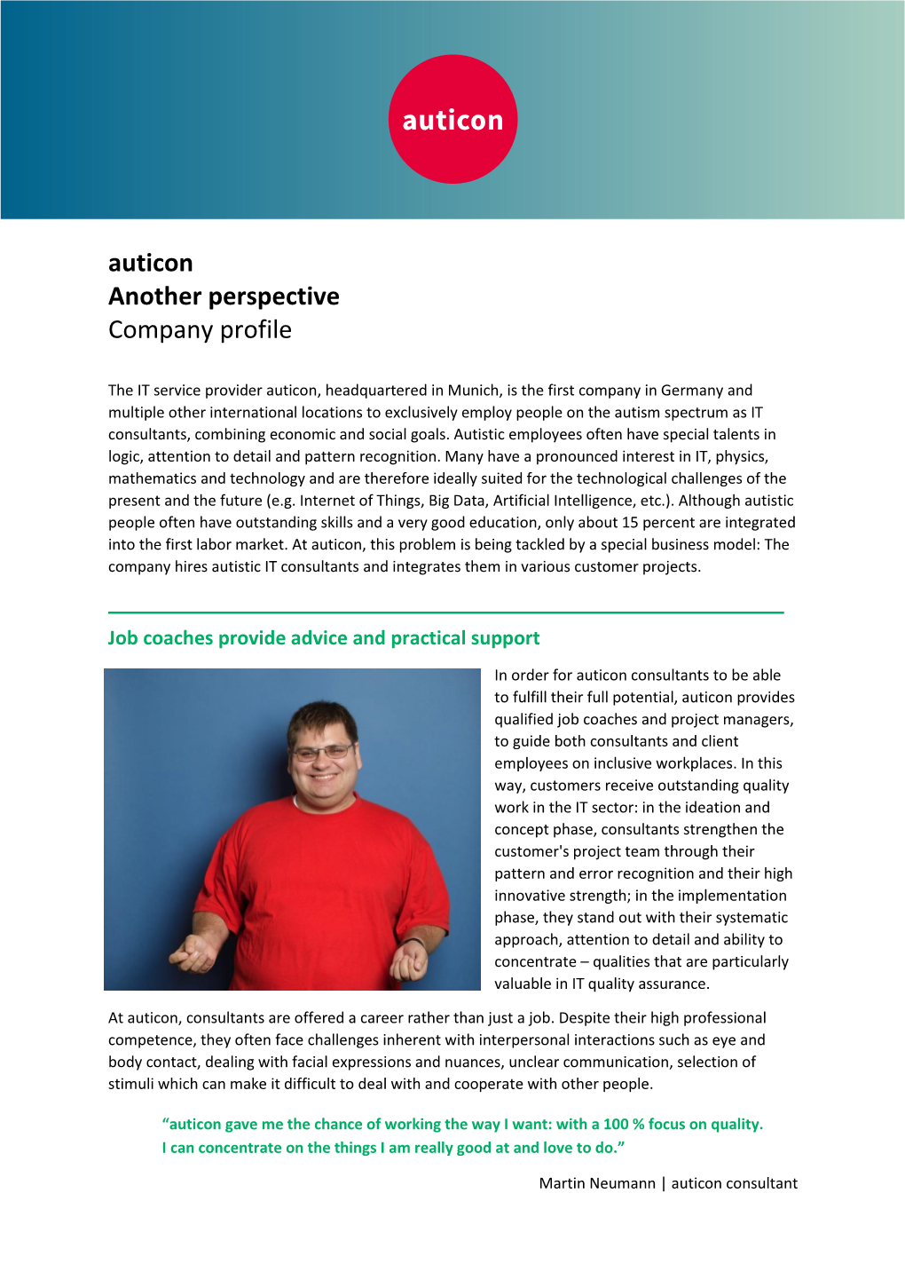 Auticon Another Perspective Company Profile