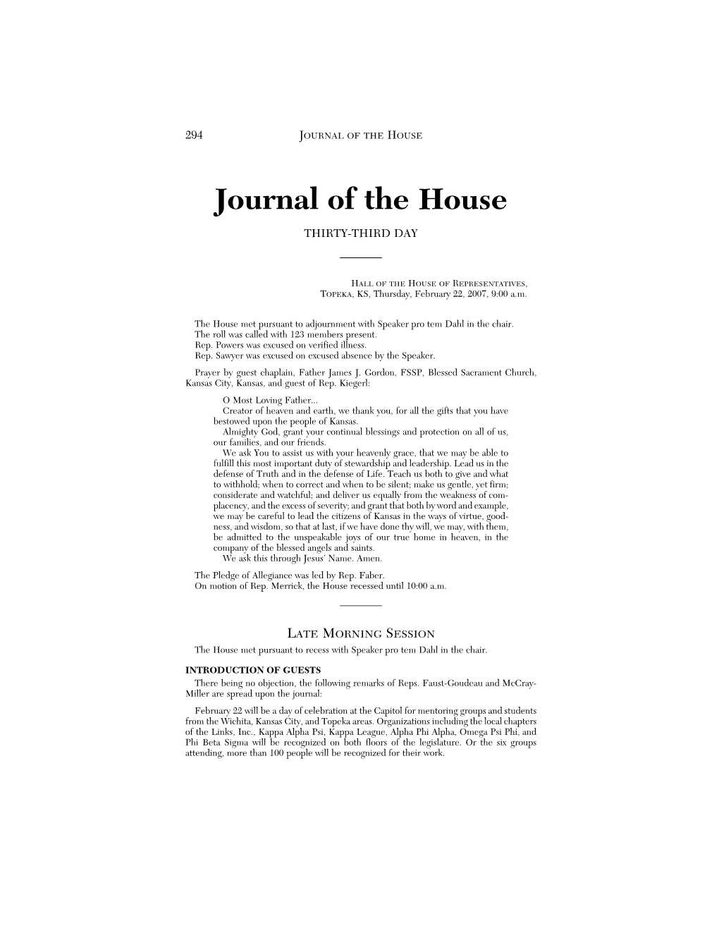 Journal of the House