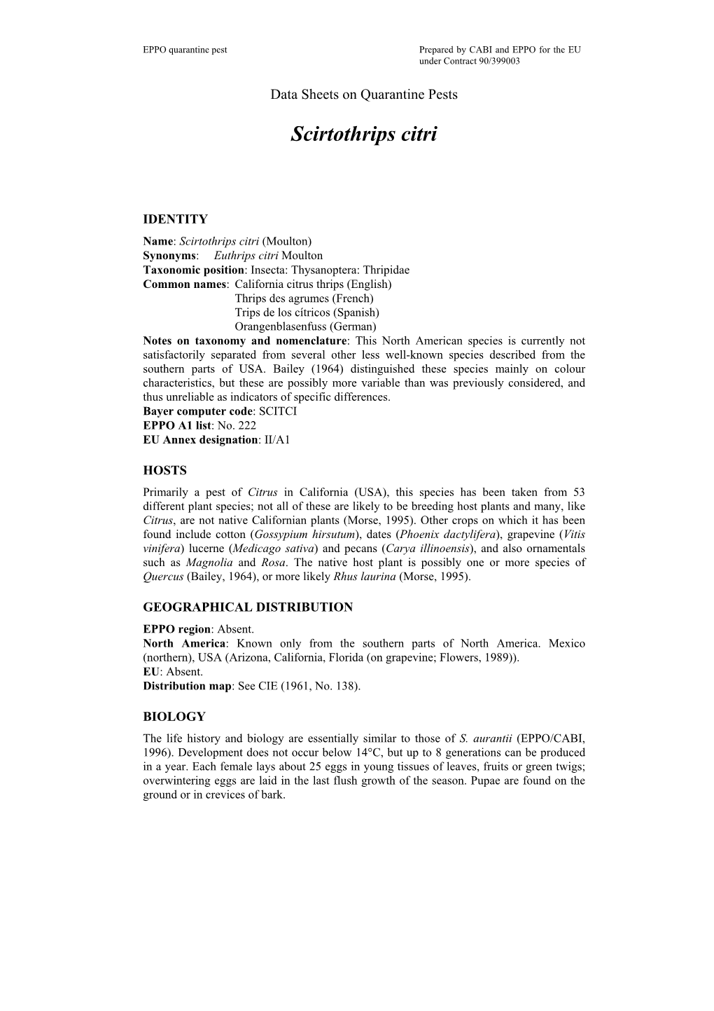 Data Sheets on Quarantine Pests