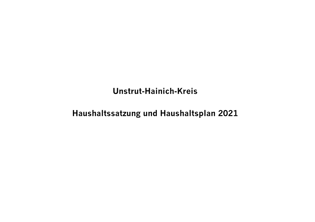 Unstrut-Hainich-Kreis Haushaltssatzung Und