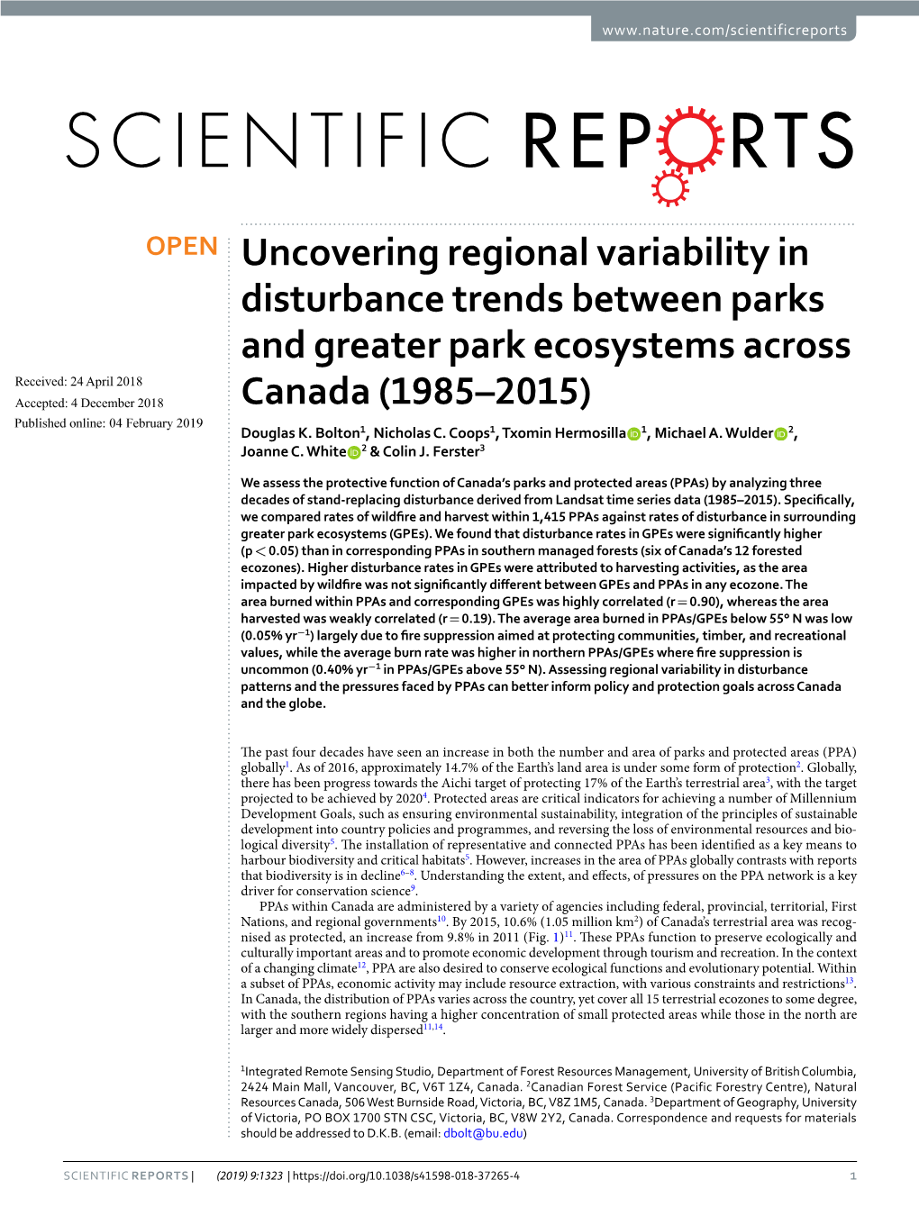 Uncovering Regional Variability in Disturbance Trends Between Parks