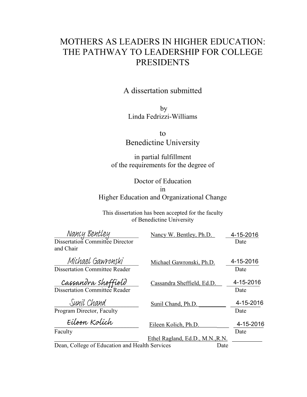 Mothers As Leaders in Higher Education: the Pathway to Leadership for College Presidents