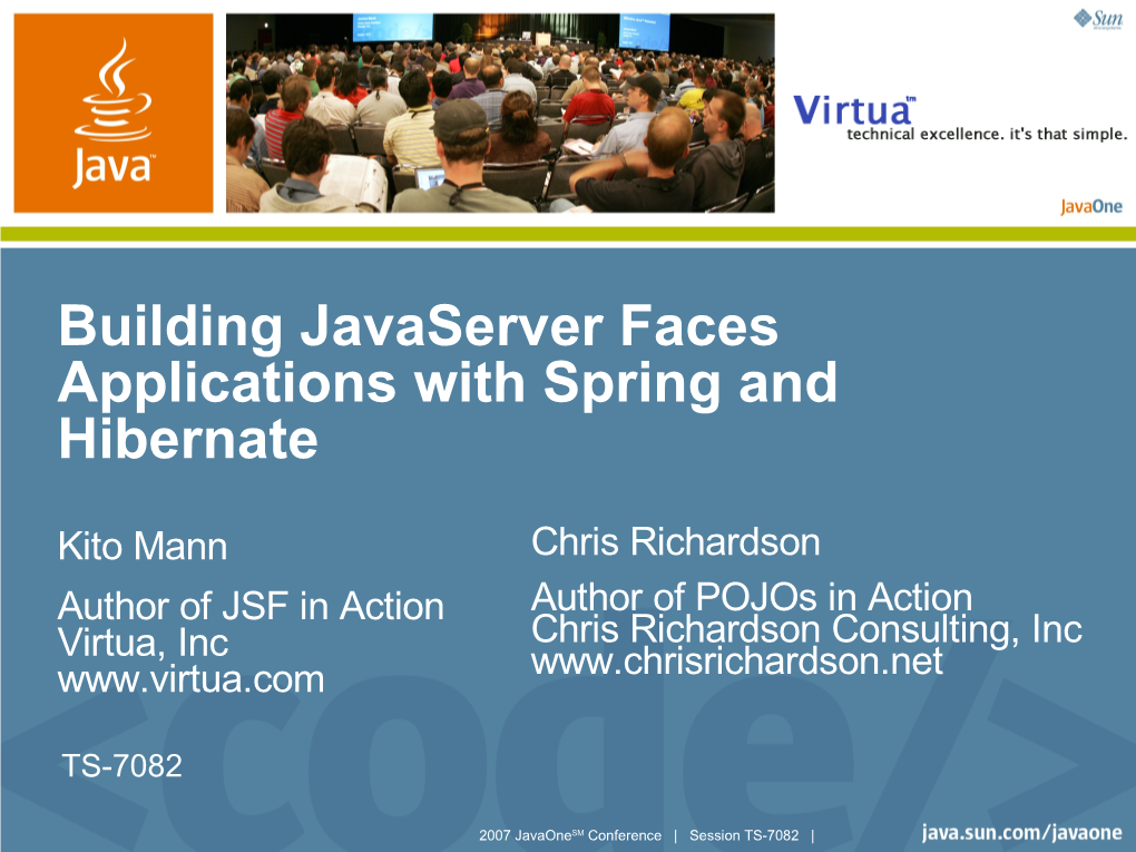 Building Javaserver Faces Applications with Spring and Hibernate