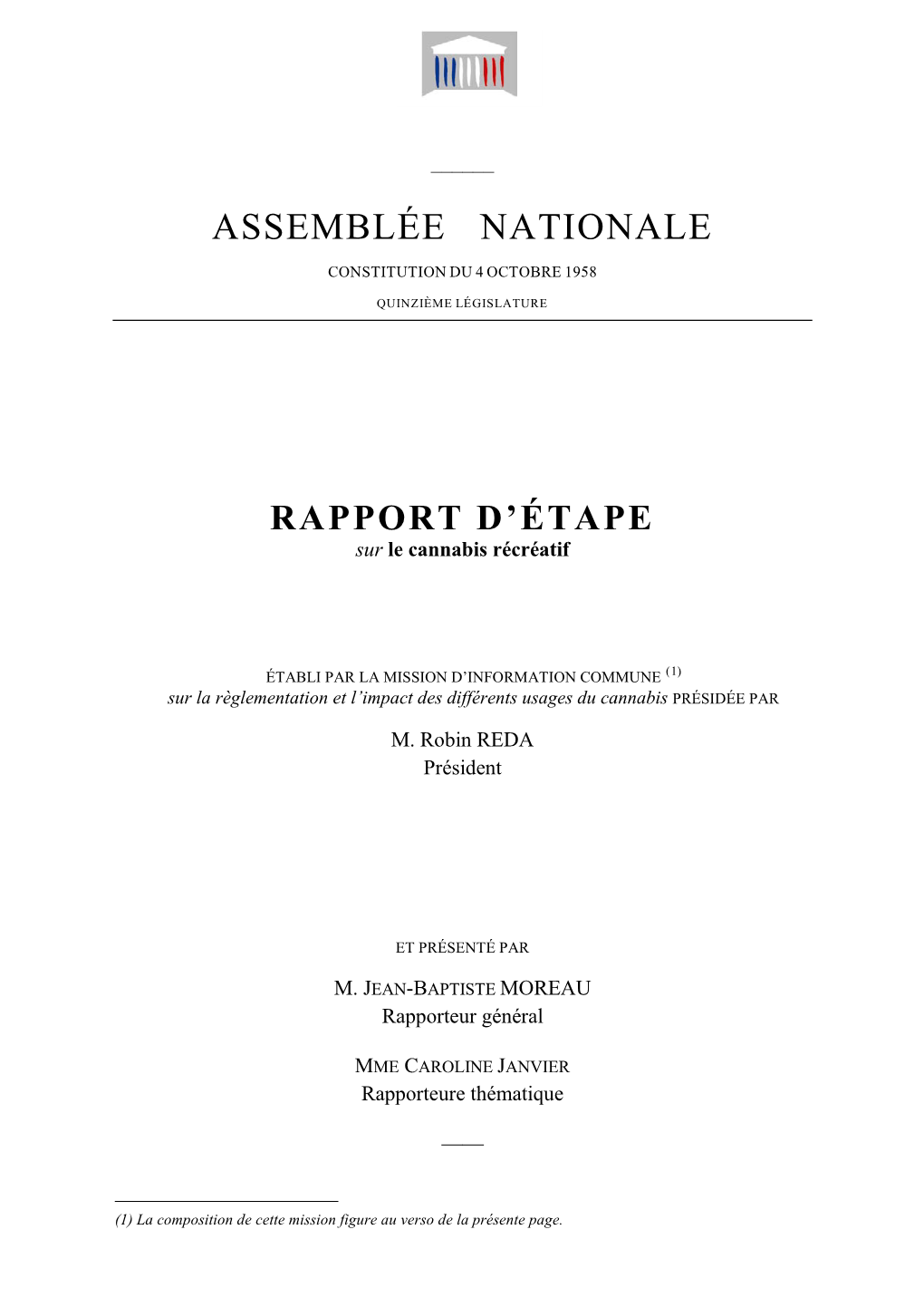 Le Rapport Sur Le Cannabis « Récréatif