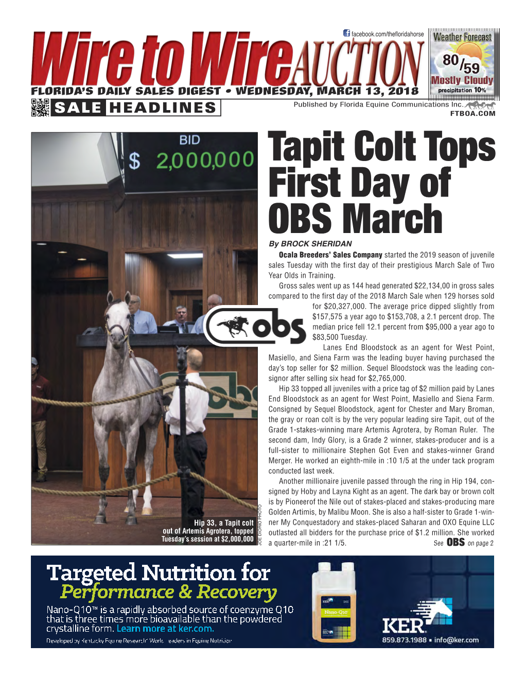 Tapit Colt Tops First Day of OBS March