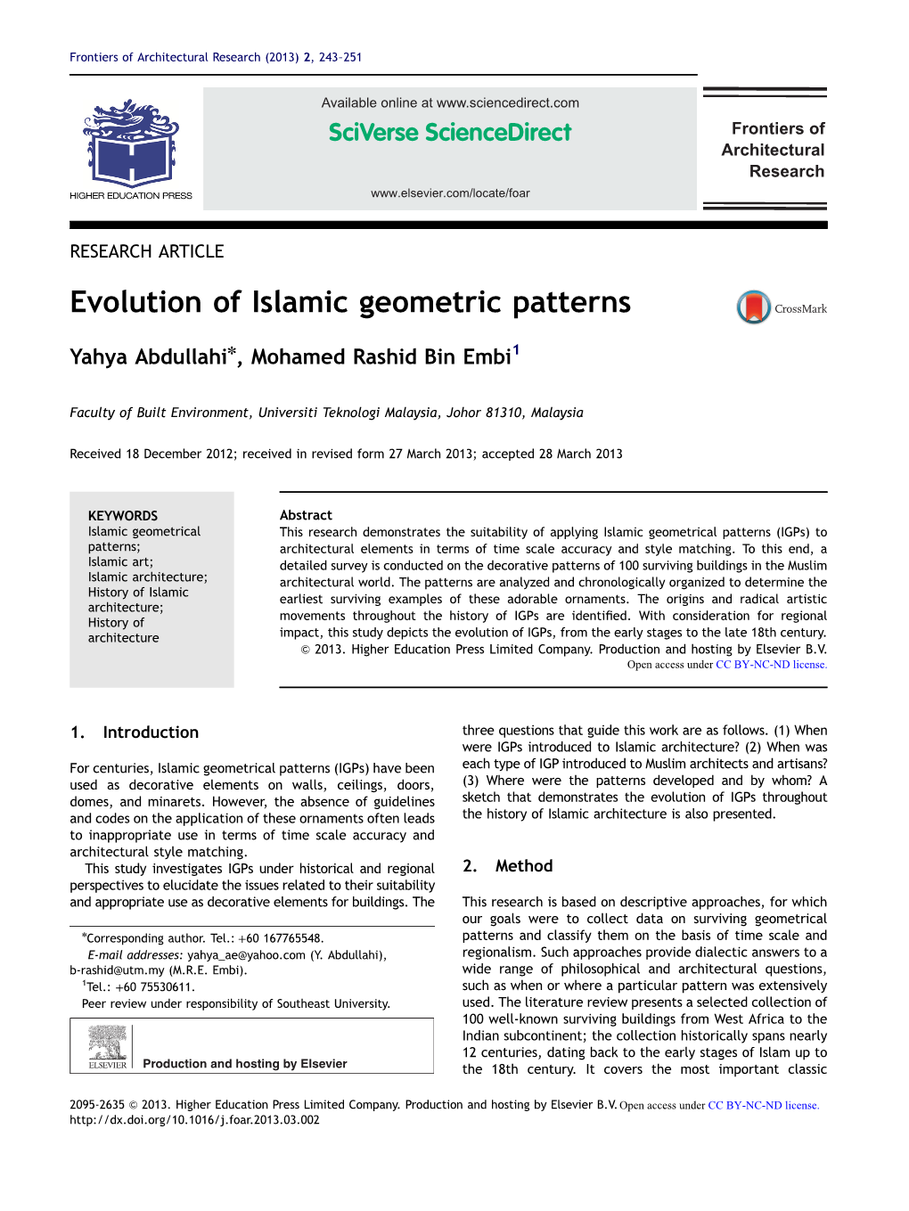 Evolution of Islamic Geometric Patterns