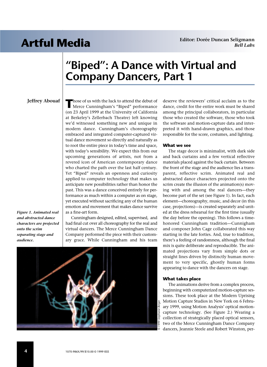 Biped”: a Dance with Virtual and Company Dancers, Part 1