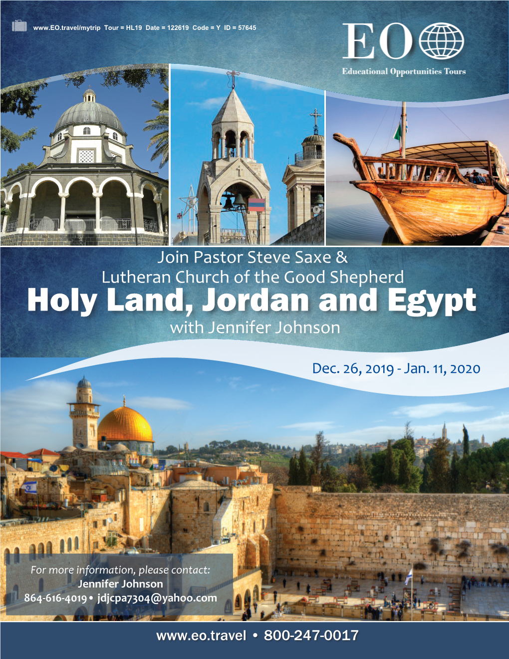 Holy Land, Jordan and Egypt with Jennifer Johnson