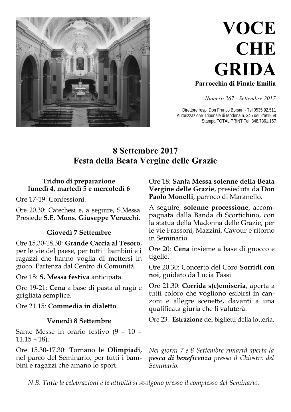 VOCE CHE GRIDA Parrocchia Di Finale Emilia