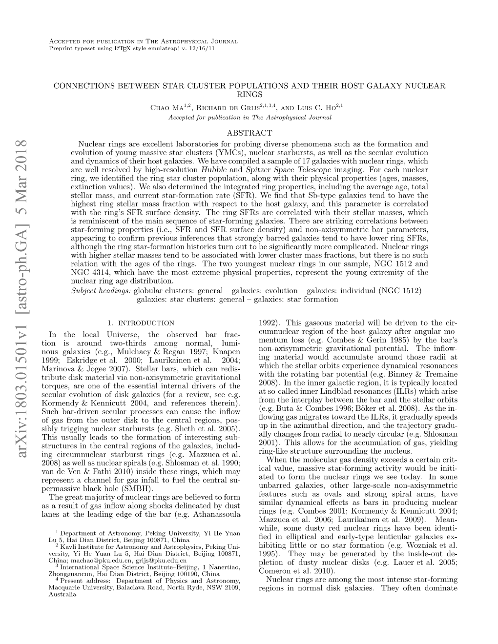 Connections Between Star Cluster Populations and Their Host Galaxy Nuclear Rings 3