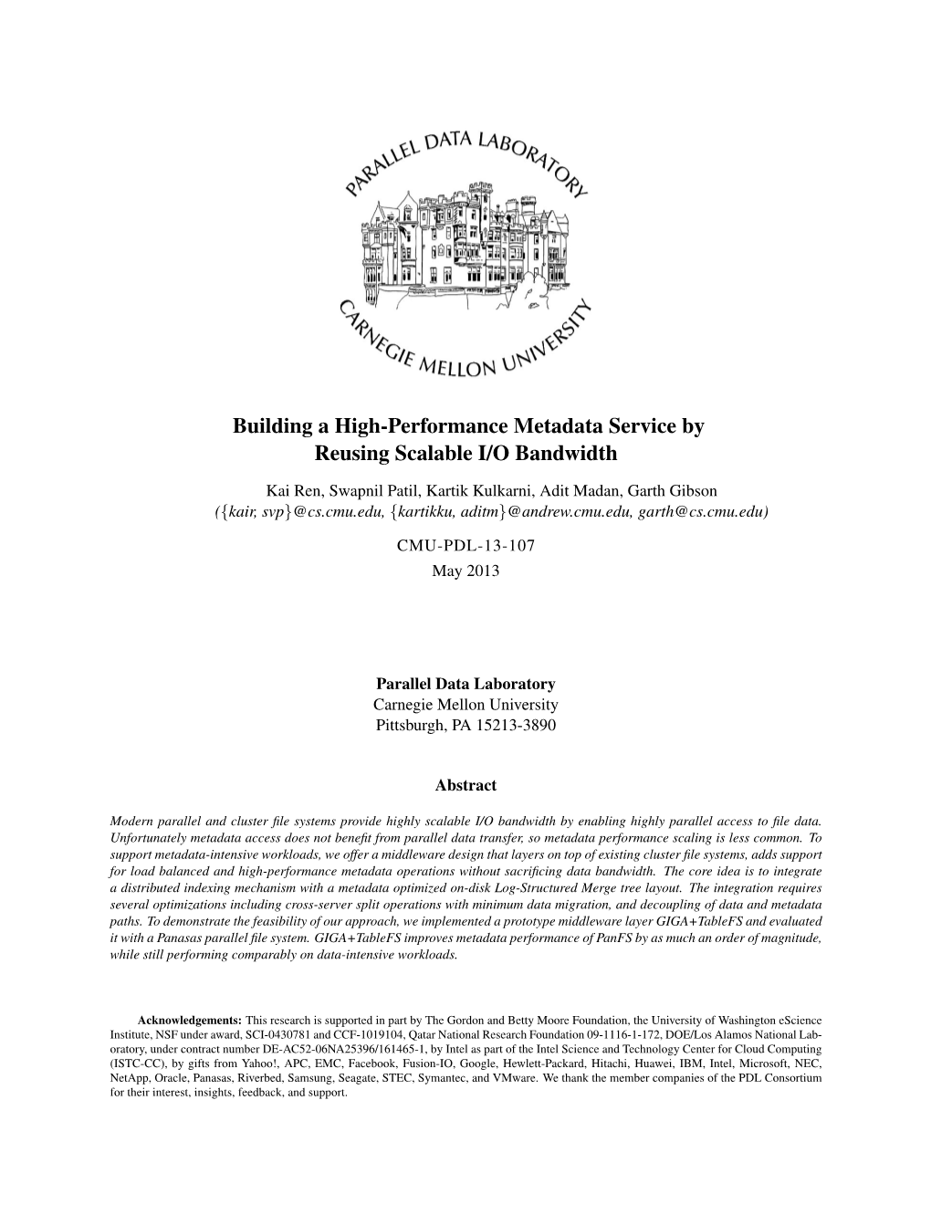 Building a High-Performance Metadata Service by Reusing Scalable I/O Bandwidth