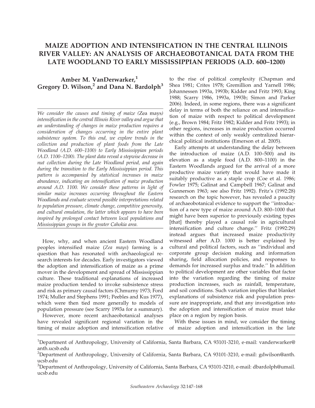 Maize Adoption and Intensification in the Central Illinois River Valley