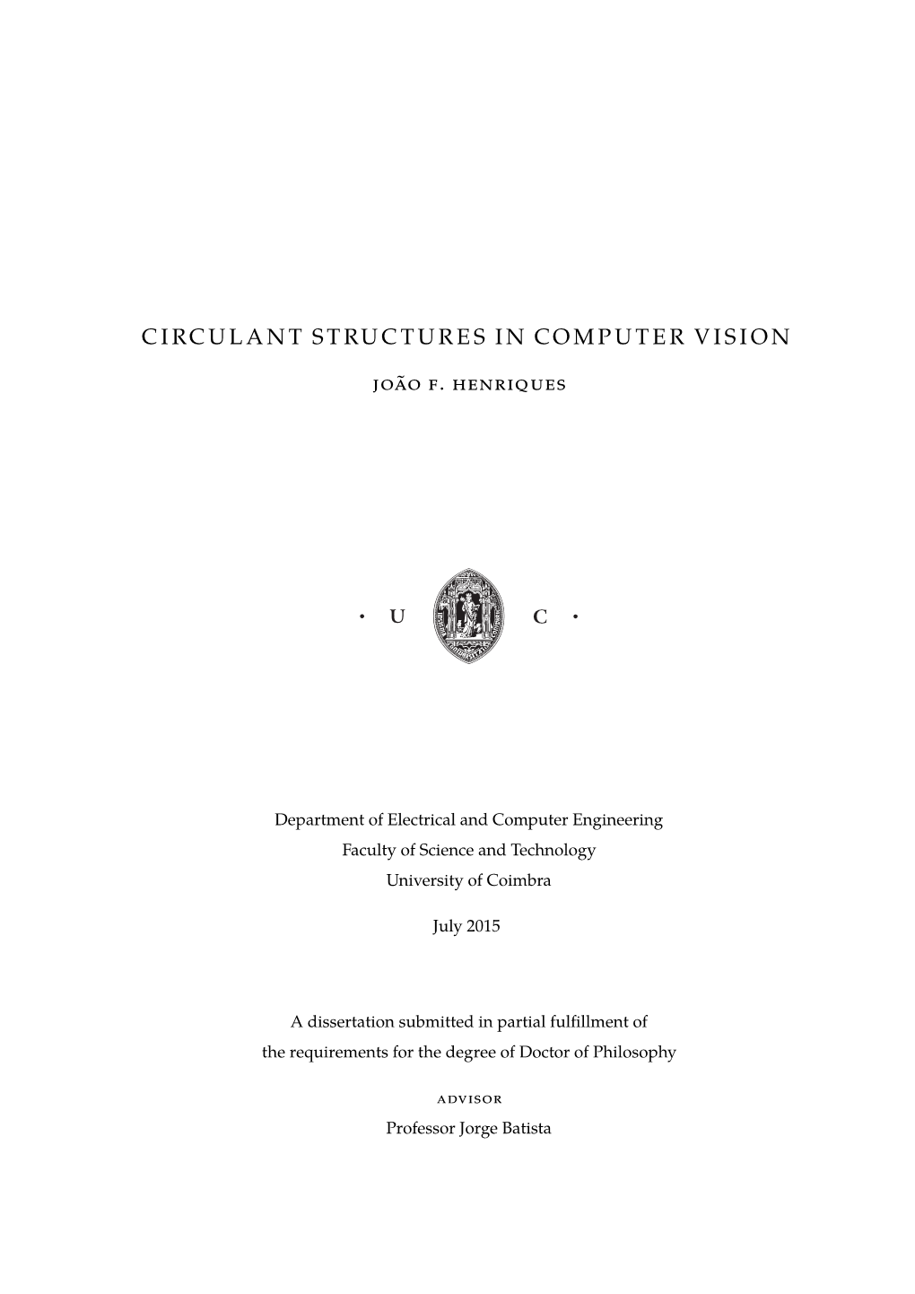 Circulant Structures in Computer Vision