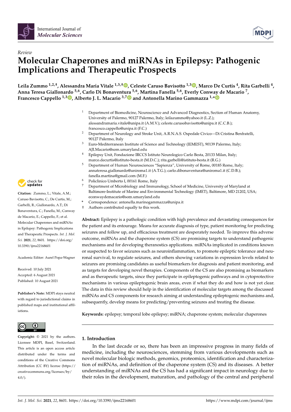 Molecular Chaperones and Mirnas in Epilepsy: Pathogenic Implications and Therapeutic Prospects