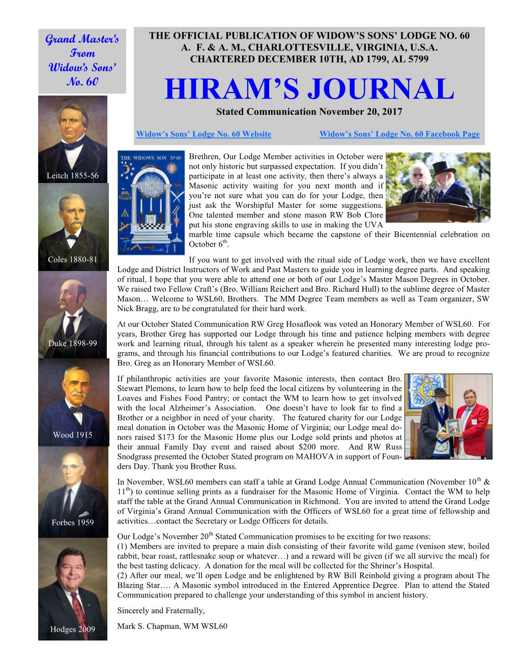 Hiram's Journal