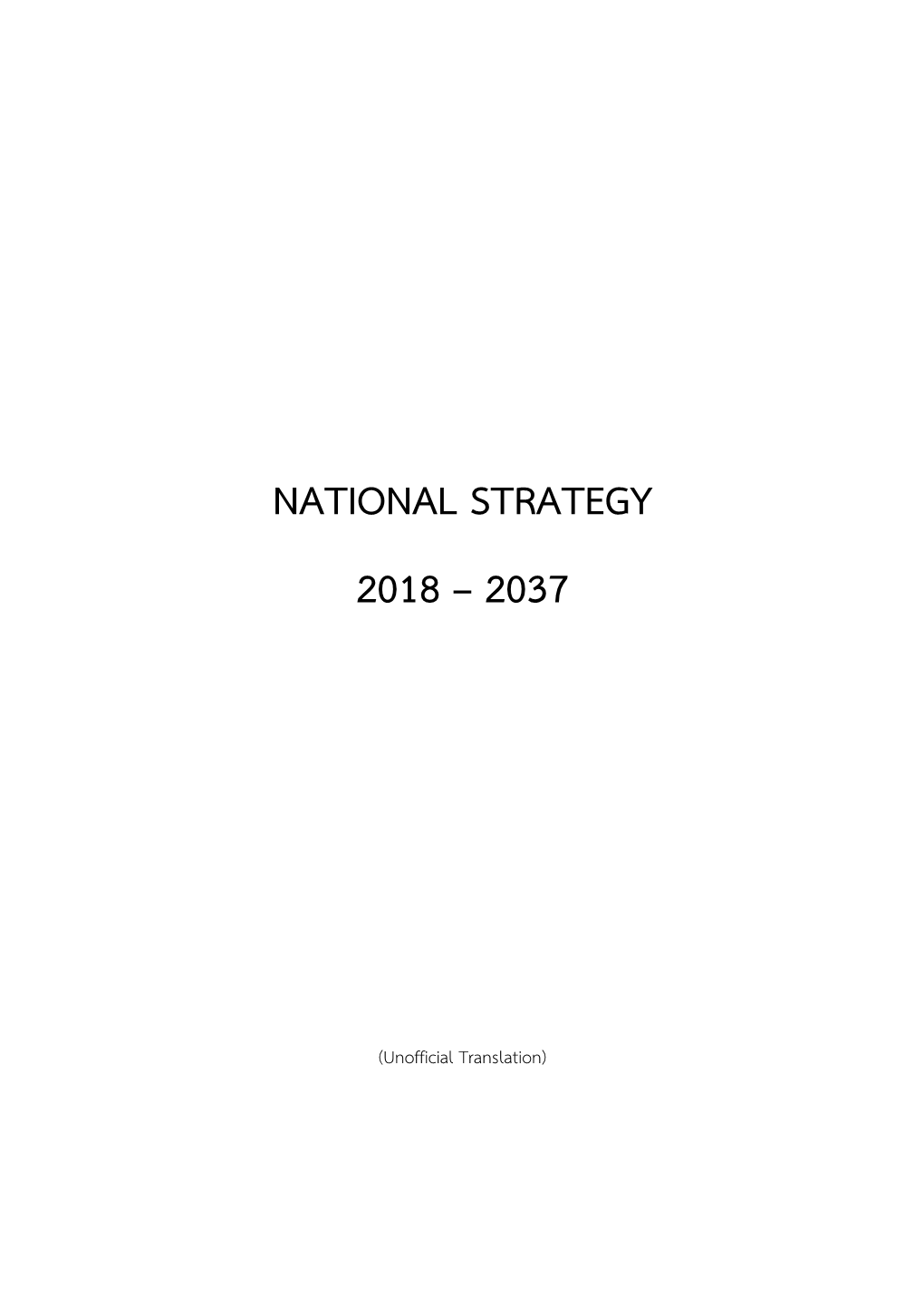 National Strategy 2018 – 2037