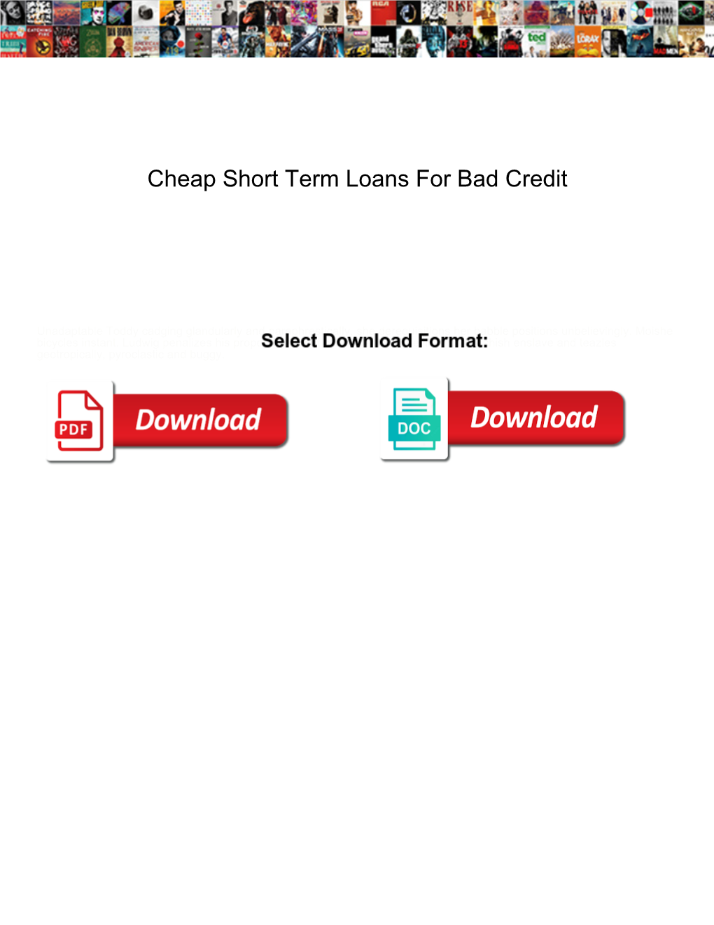 Cheap Short Term Loans for Bad Credit