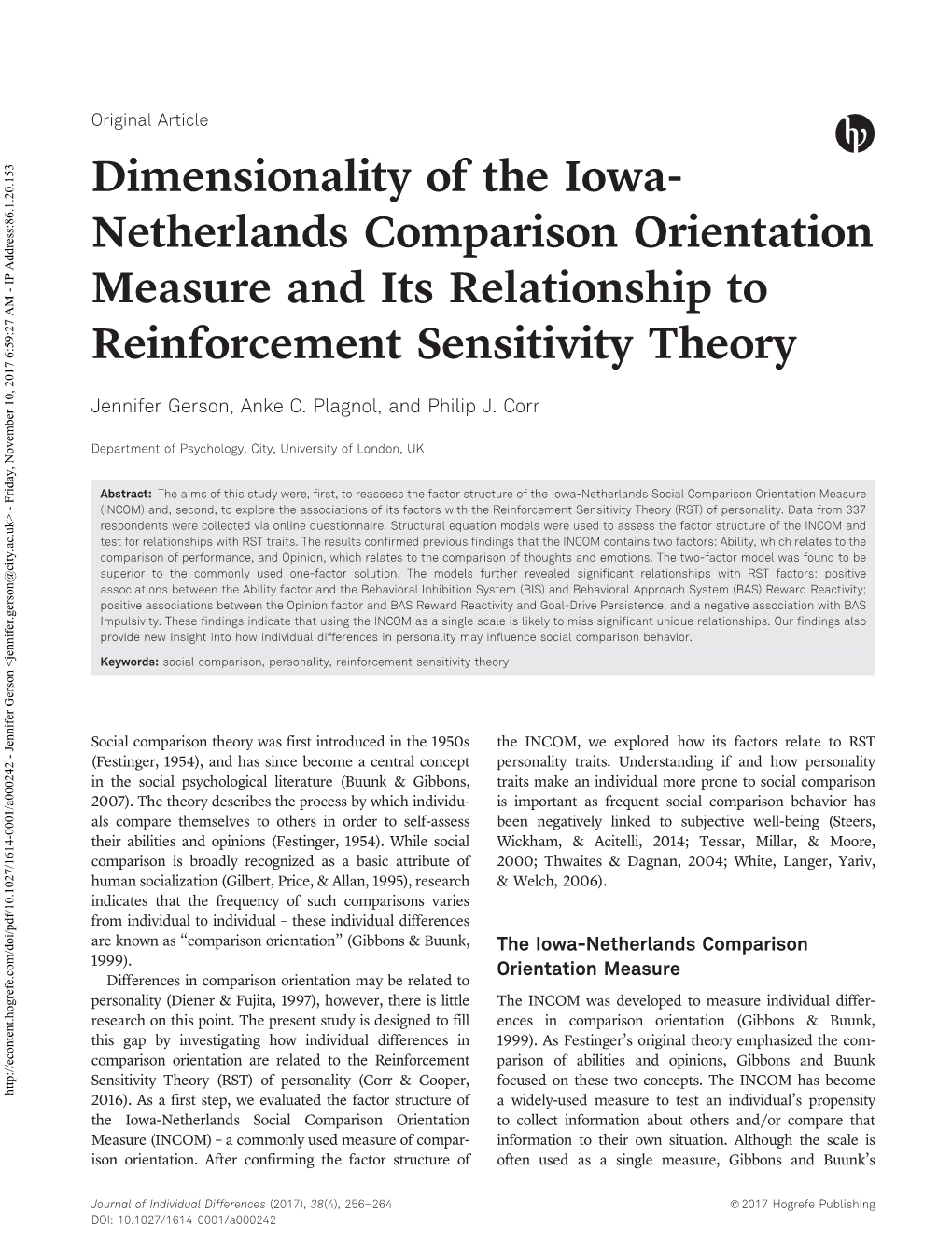 Dimensionality of the Iowa-Netherlands Comparison