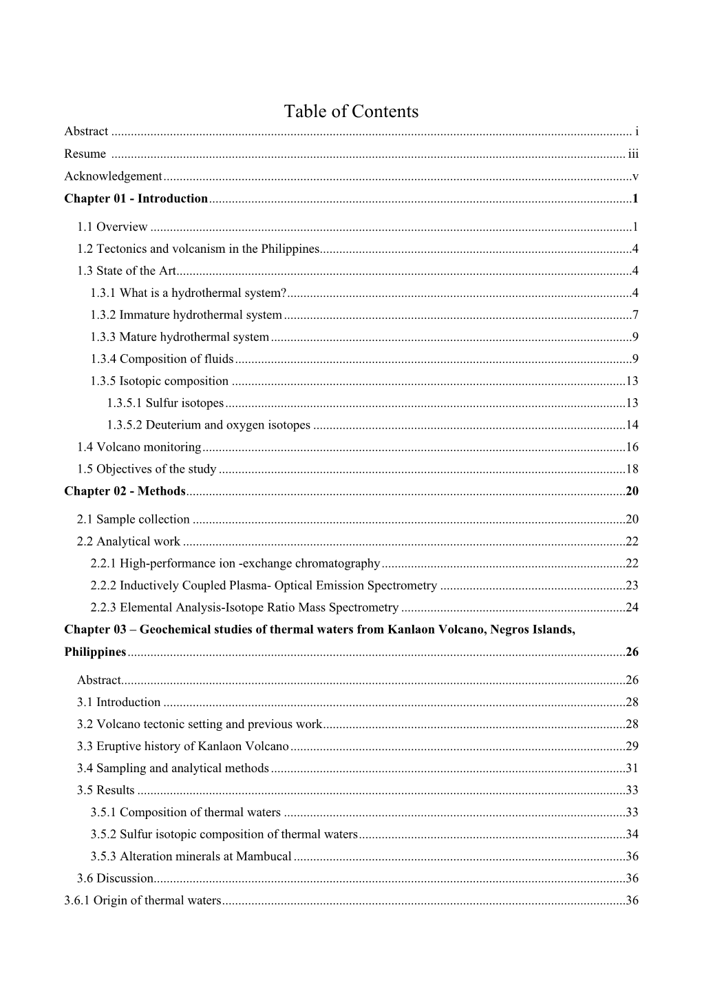 Table of Contents Abstract