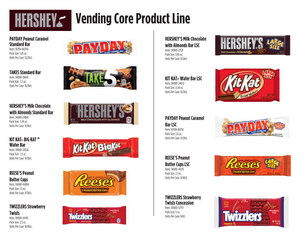 Vending Core Product Line