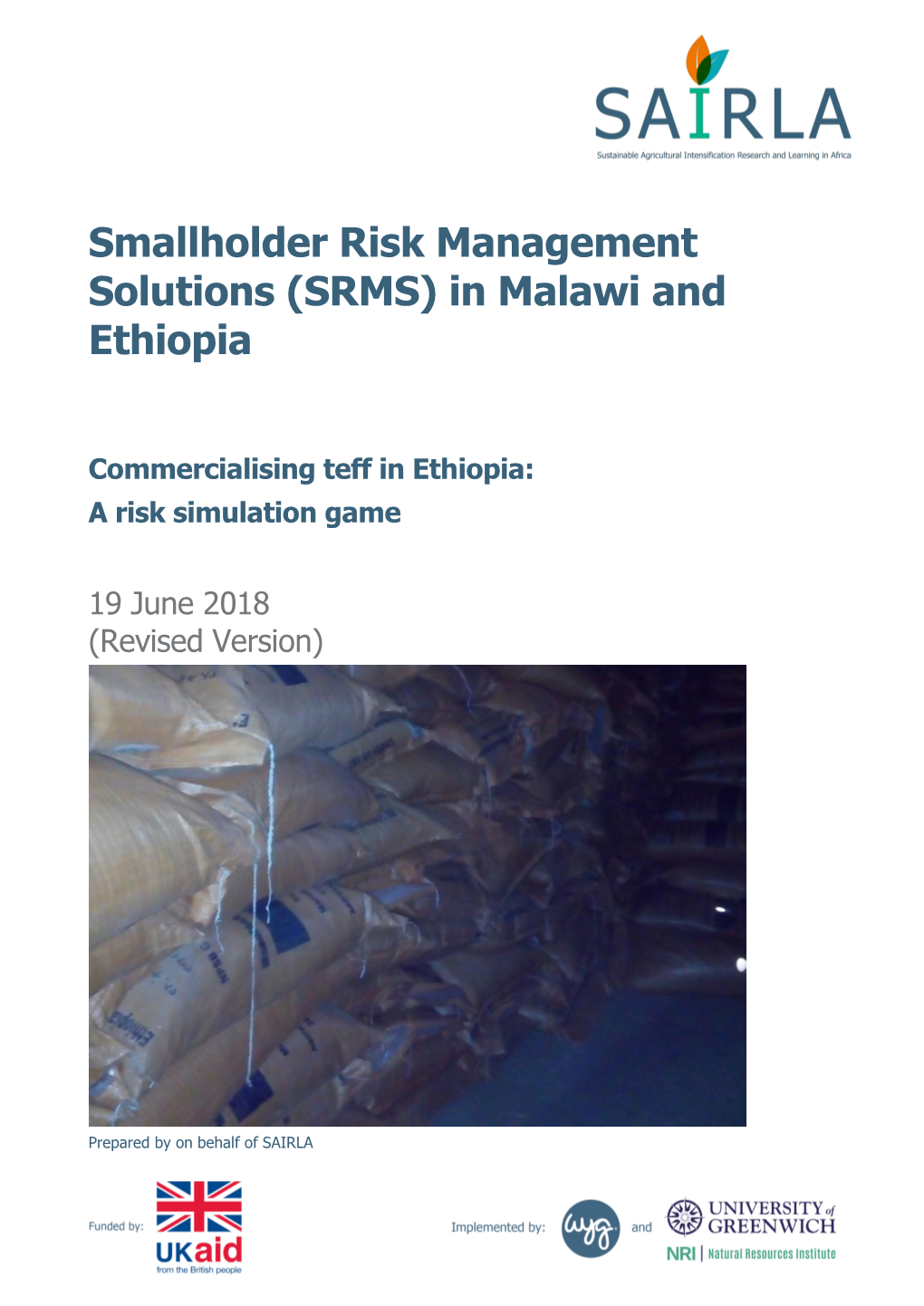 Smallholder Risk Management Solutions (SRMS) in Malawi and Ethiopia