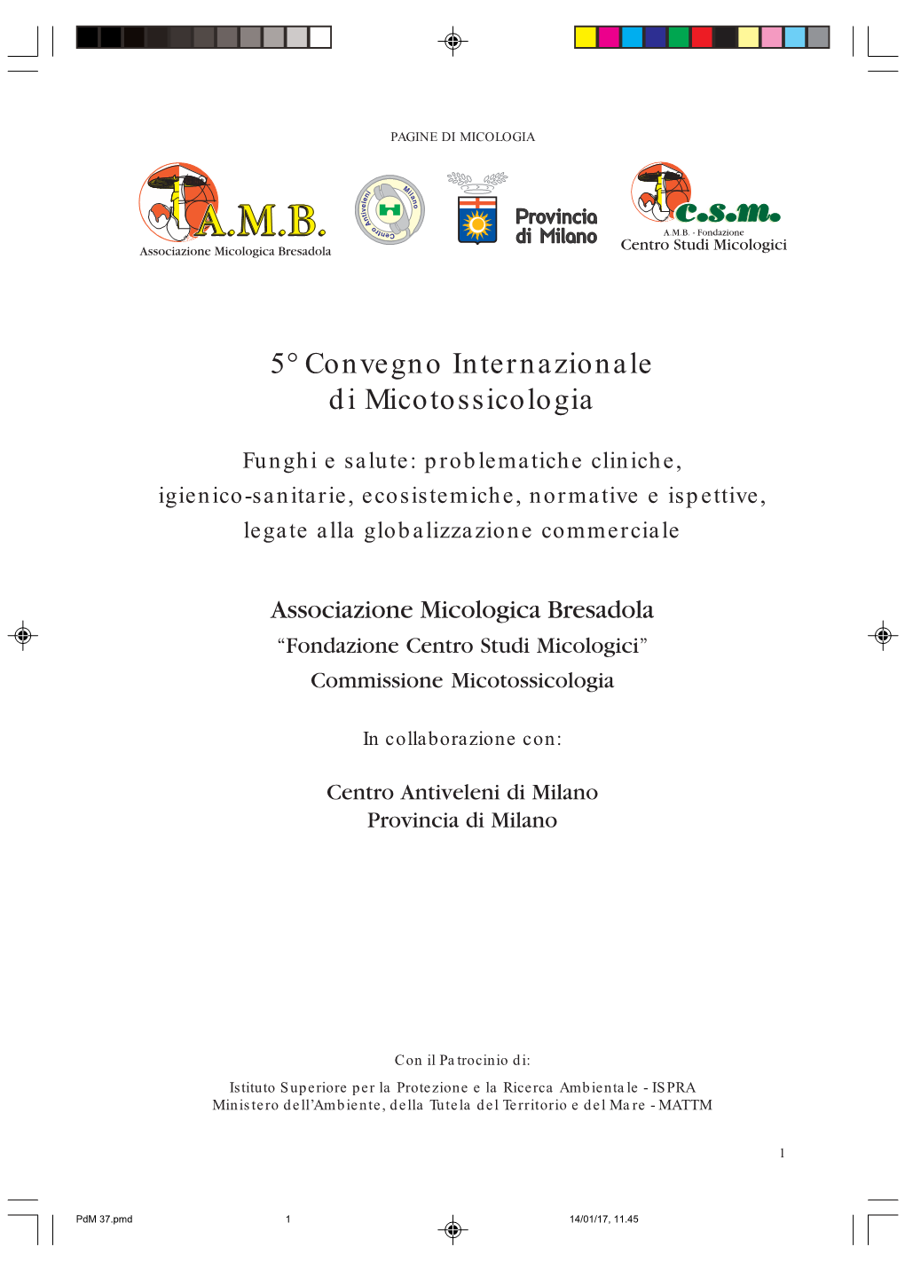 5° Convegno Internazionale Di Micotossicologia