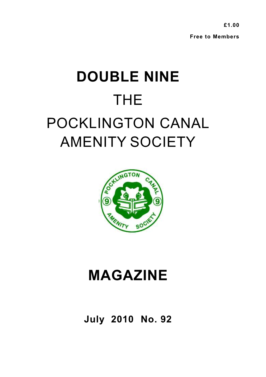 Double Nine the Pocklington Canal Amenity Society