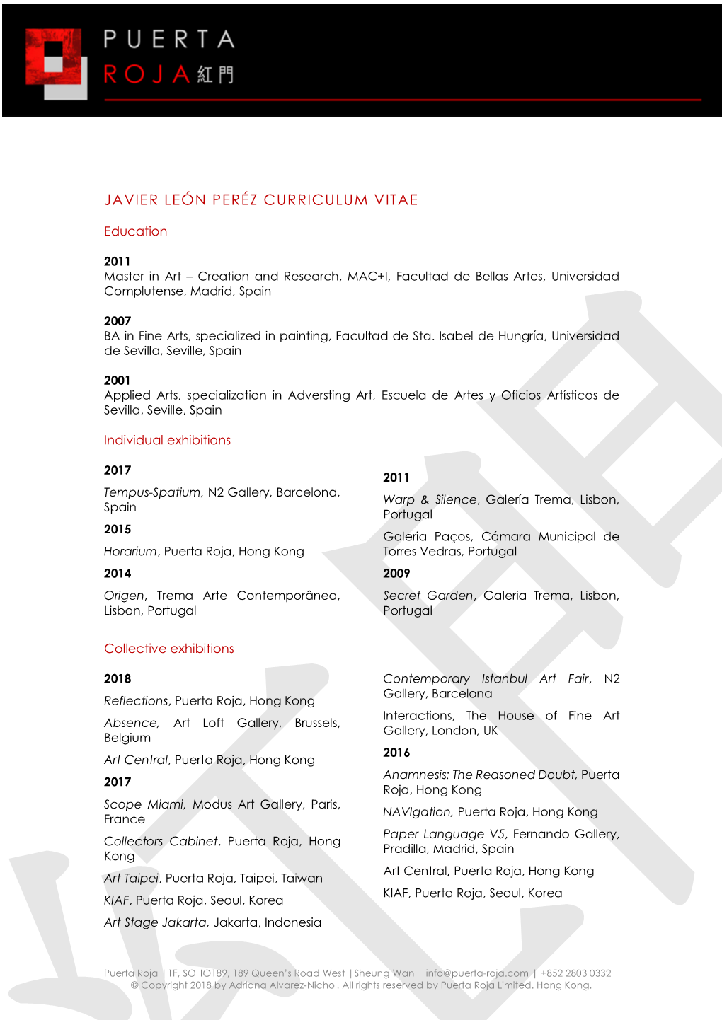 PR Javier Leon Perez CV