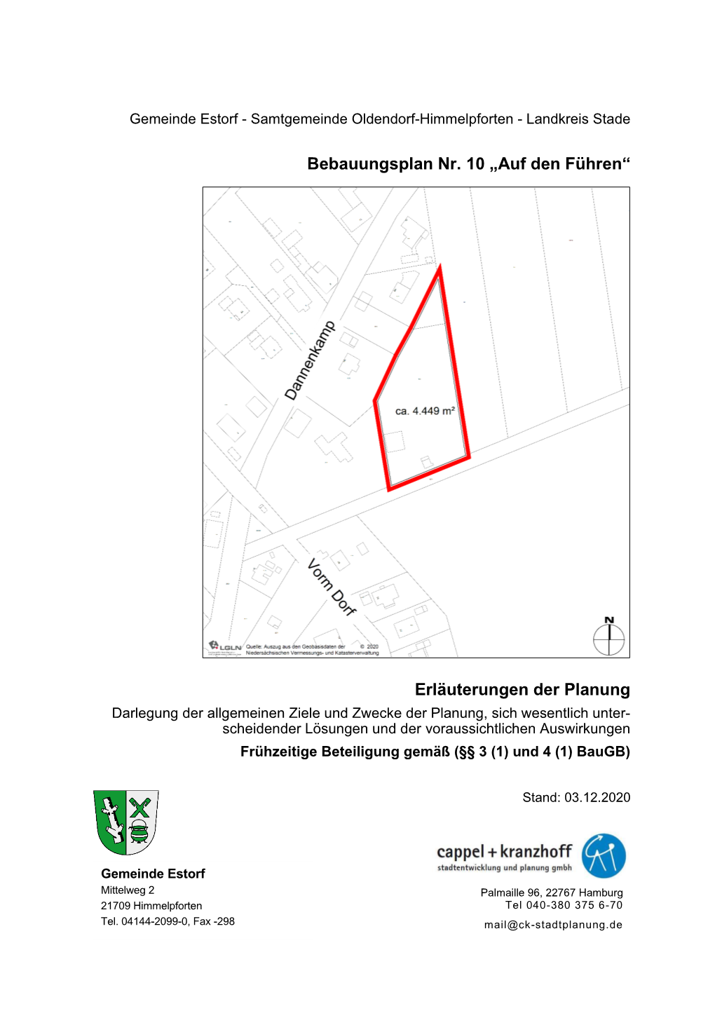 Gemeinde Estorf Bebauungsplan Begründung