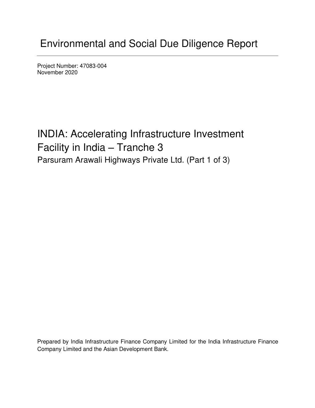 47083-004: Accelerating Infrastructure Investment Facility in India