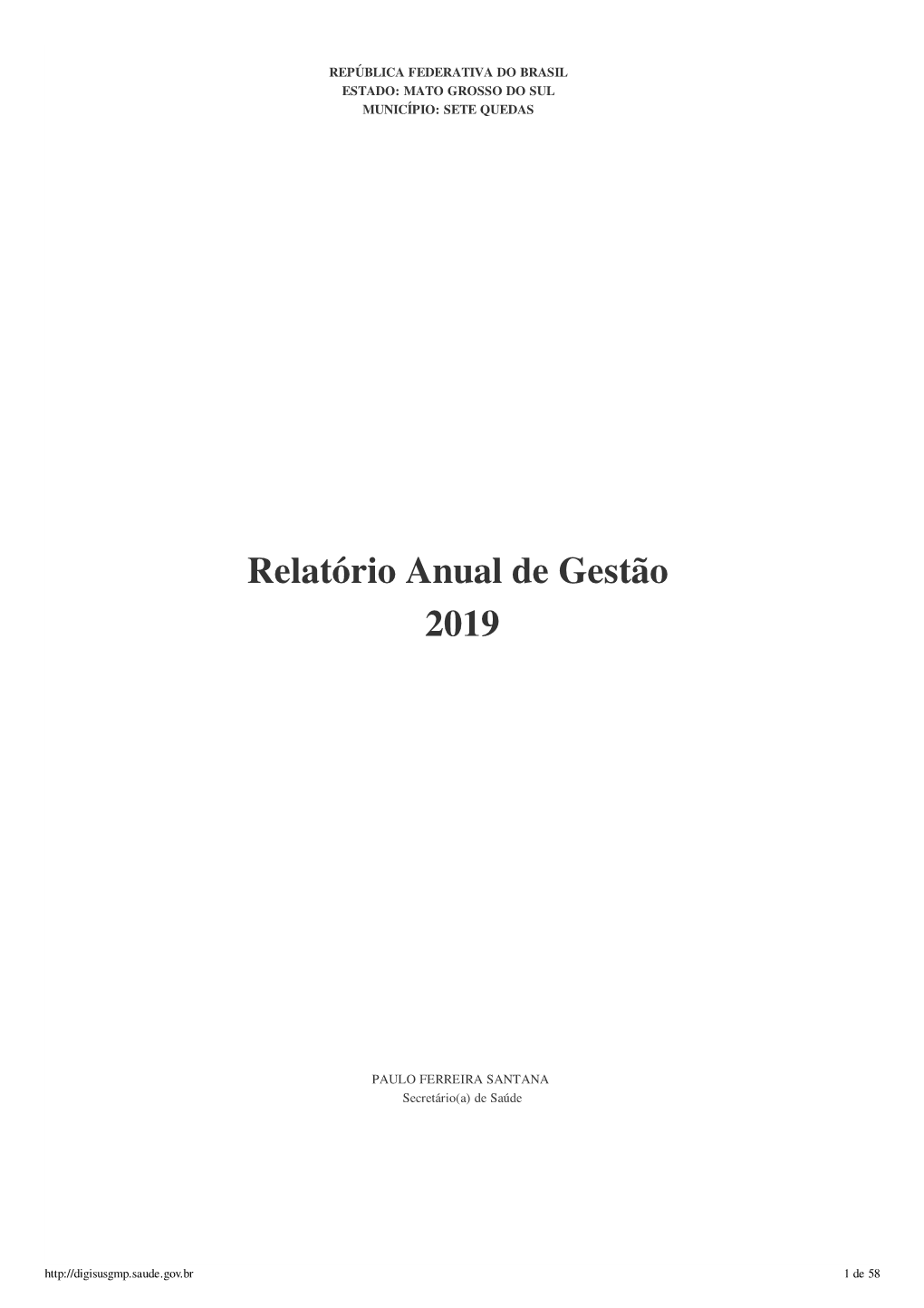 Relatório Anual De Gestão 2019