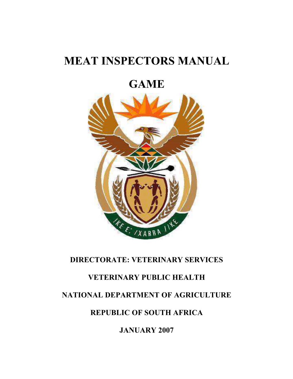 Meat Inspectors Manual Game