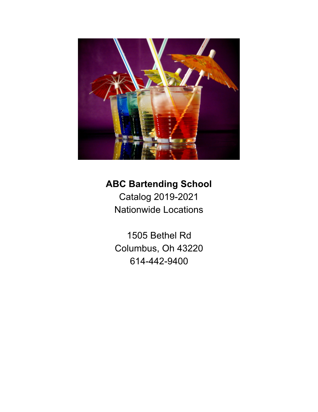 ABC Bartending School Catalog 2019-2021 Nationwide Locations