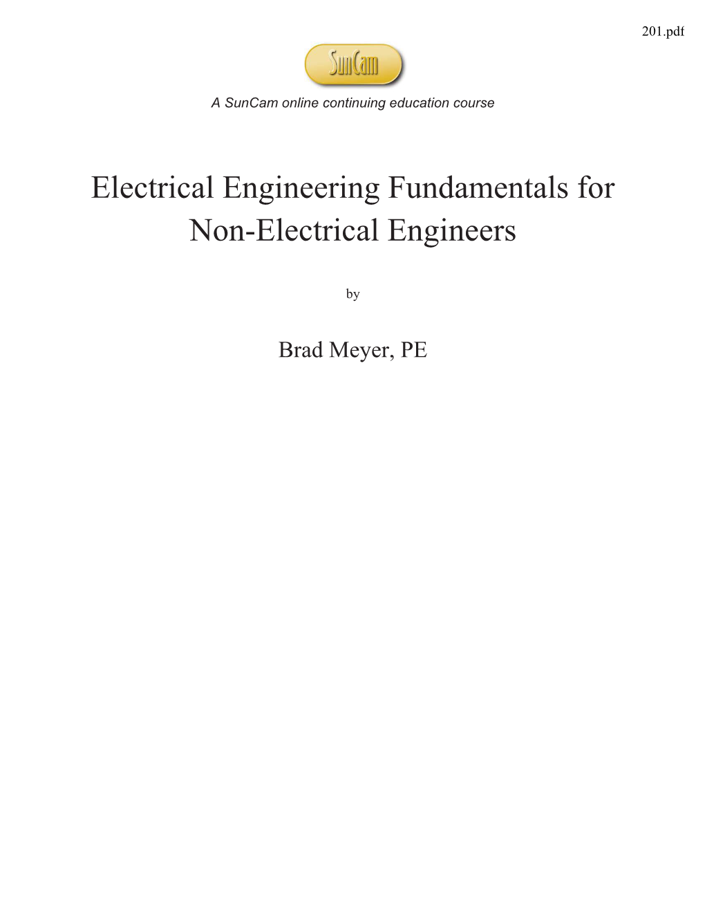 Electrical Engineering Fundamentals for Non-Electrical Engineers