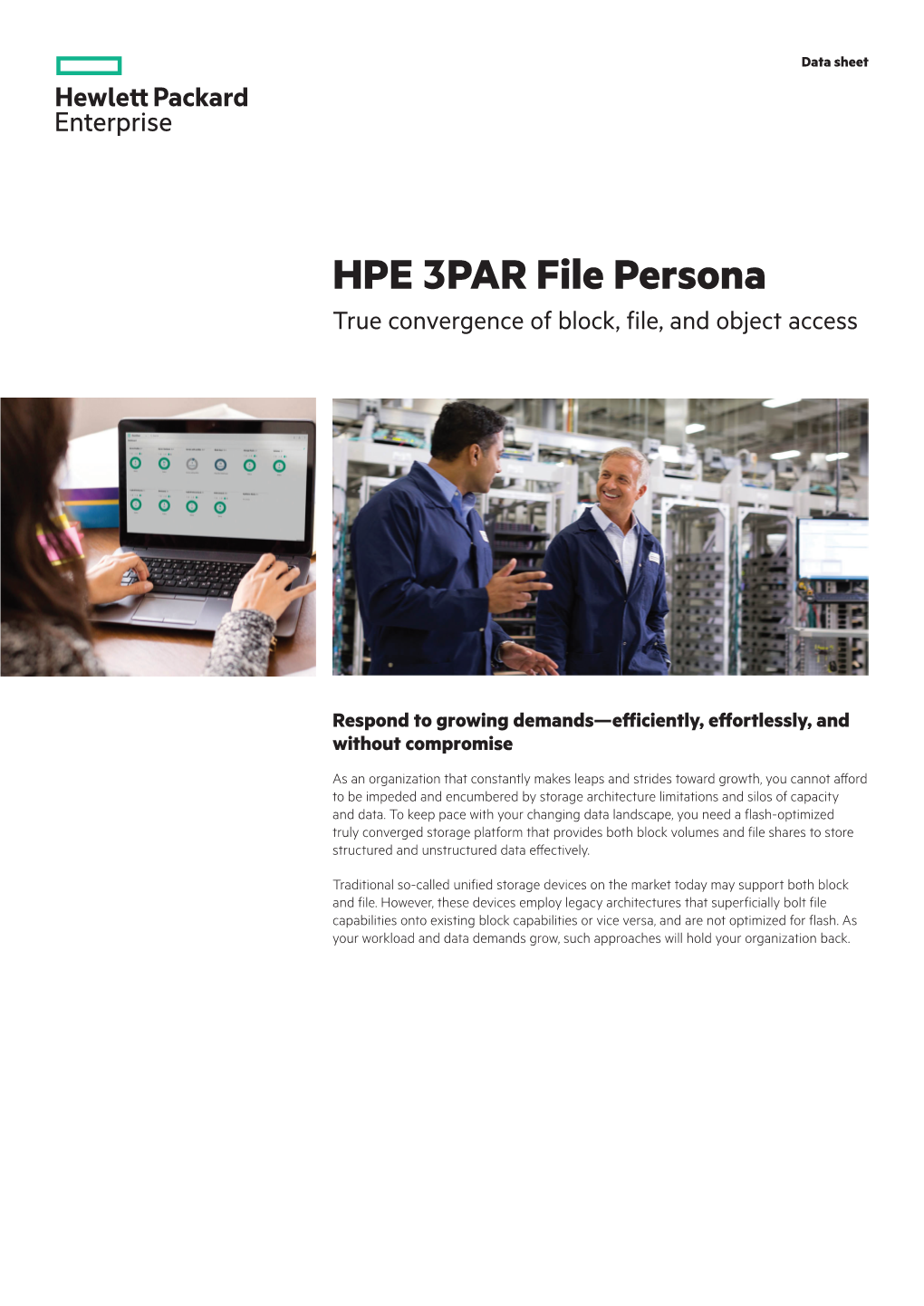 HPE 3PAR File Persona Data Sheet