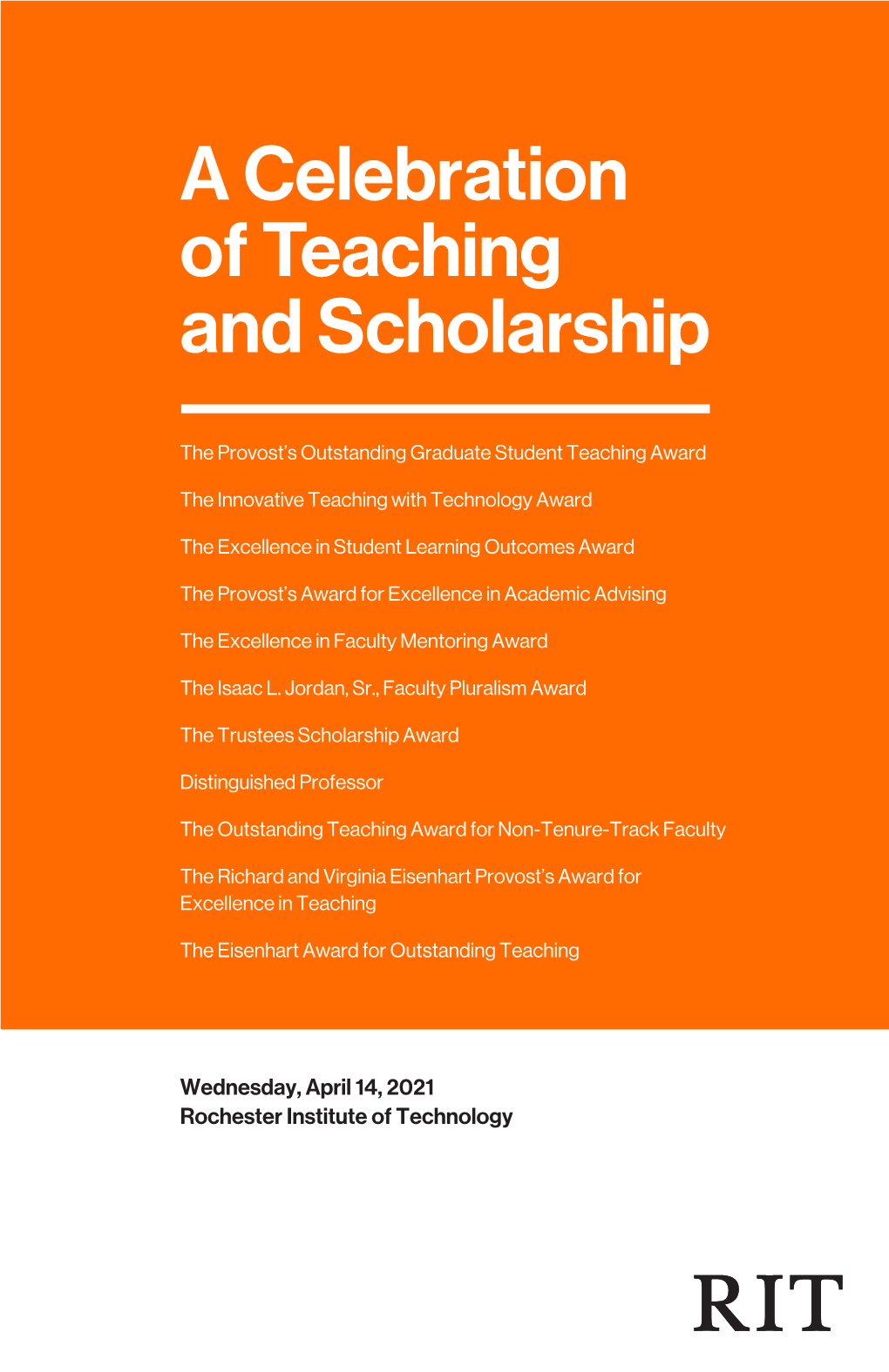 A Celebration of Teaching and Scholarship